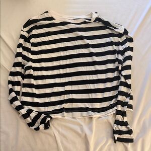 A New Day Striped Black and White Women's Top